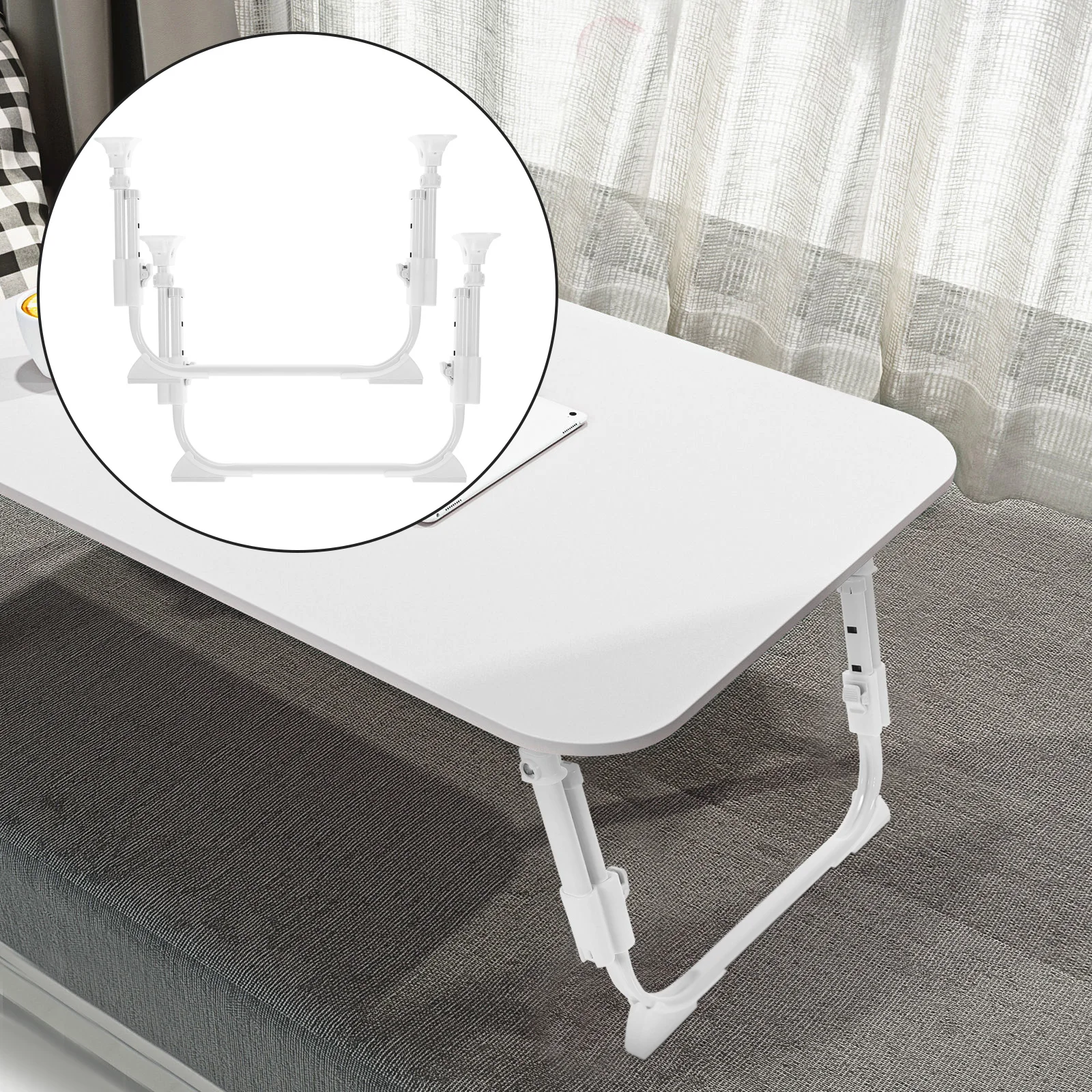 Adjustable Height U Shaped Desk Legs Replacement Bed Table Legs Self Locking Folding Furniture Parts Sturdy Metal Supports