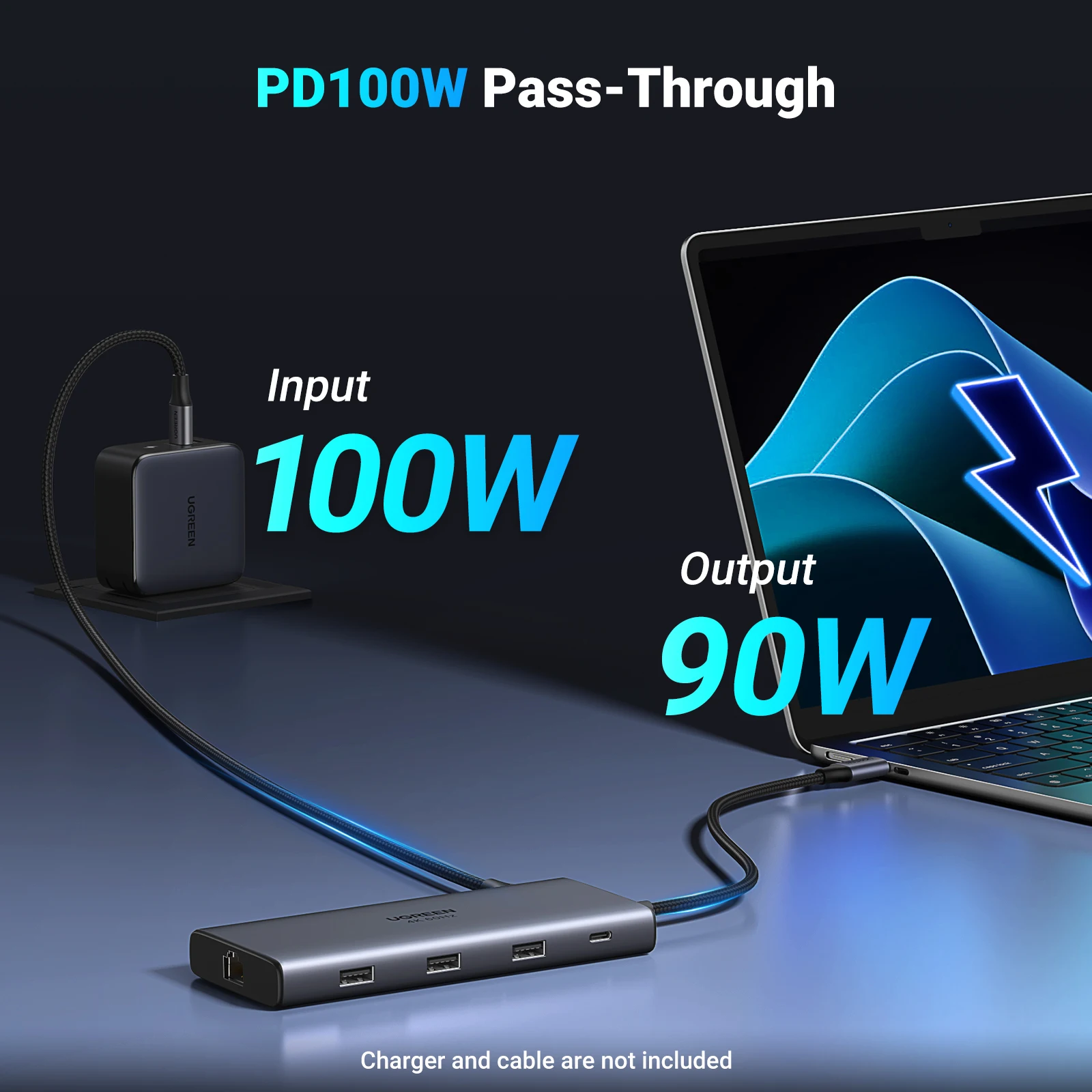 USB-концентратор UGREEN, 10 Гбит/с, 4K 60 Гц, Type C на HDMI2.0 RJ45 PD 100 Вт, адаптер для Macbook iPad Pro Air M2 M1 Sumsang, аксессуары для ПК, концентратор