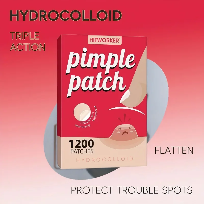 1200 pieces/set of hydrogel patches for acne coverage, suitable for both men and women, suitable for all skin types