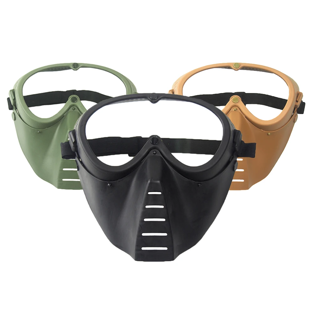 Airsoft e paintball máscara com aço malha/lente, máscara protetora para voar, caça, tático, cs, festa de Halloween, ciclismo