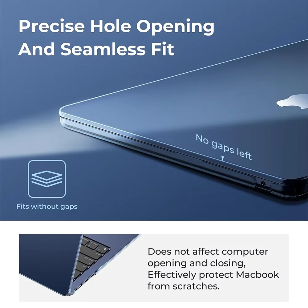 Para macbook air case 13 Polegada m4 m3 m2 2025 2024 2022 a3240 a3113 a2681 compatível com capa de laptop 13.6 Polegada ultrafino fosco