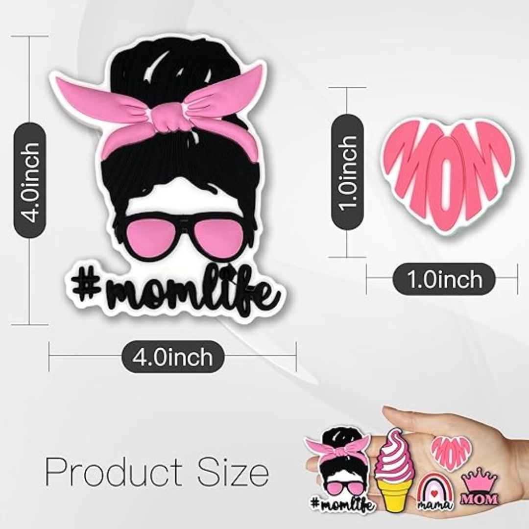 5 uds. De dijes de verano para mamá, vida, perro, bolsa Bogg, bolsas de goma de PVC, insertos, accesorios de dijes para bolso, bolso de mano de playa