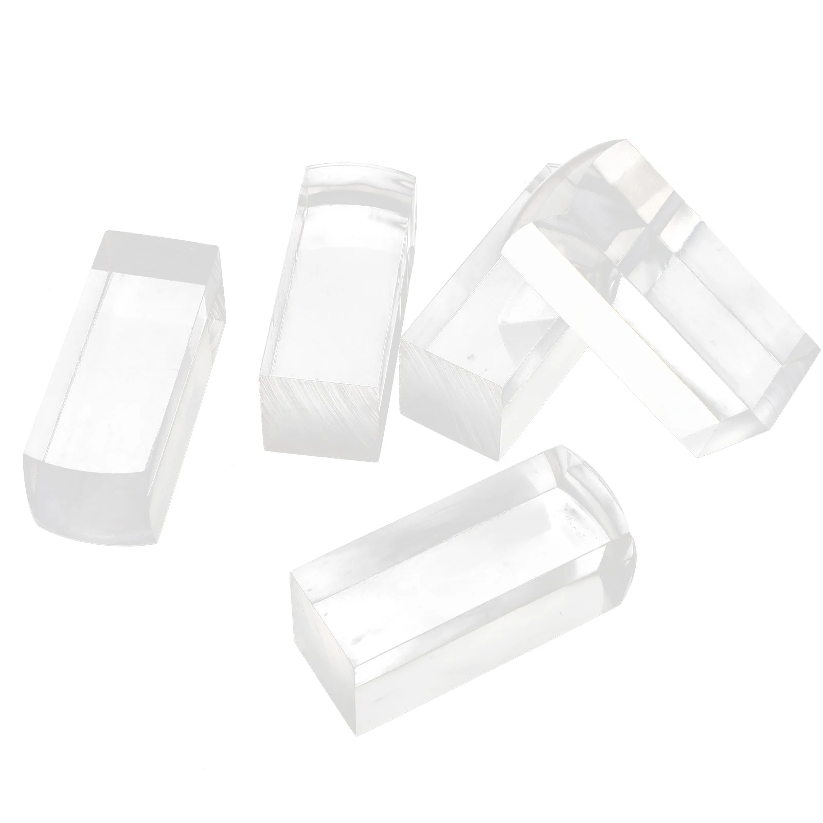 5 ชิ้นตัวอักษรโปร่งใส Blank Square Seal ตัวอักษรแสตมป์อะคริลิคขัดเงา DIY