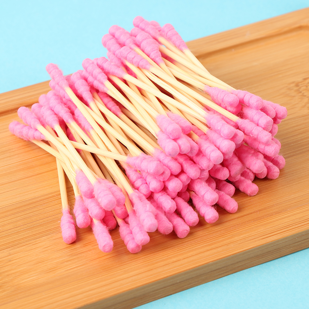 100 шт., одноразовые ватные палочки с двойной головкой