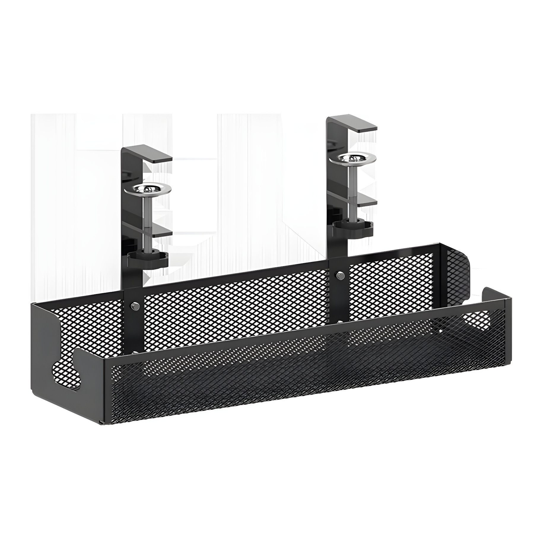 Rack de armazenamento sob a mesa, bandeja de cabo de metal ajustável, organizador de fio de mesa de computador sem acessórios de armazenamento doméstico perfurados