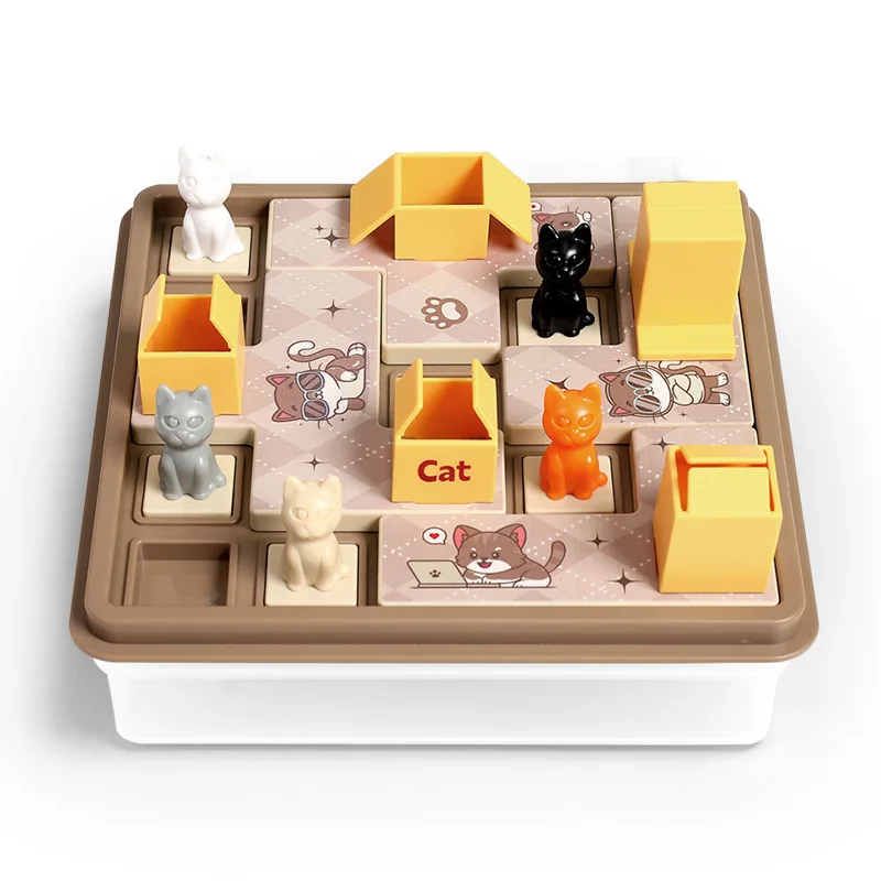 Diy Verstoppertje Kat Puzzel Opruiming Opruiming Bordspel Kat Kinderen Ruimteplanning Logisch Denken Training Puzzel Speelgoed
