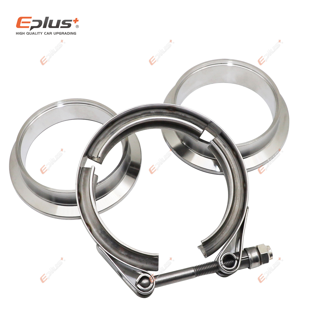 Eplus-abrazadera de banda en V de acero inoxidable 304 para coche, kit de abrazadera de tubo de escape Turbo, brida macho y hembra, Universal
