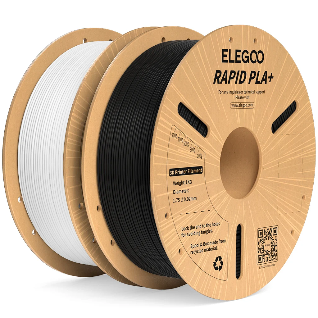 ELEGOO 1.75mm RAPID PLA Plus Filamento 1KG, Filamento de impressora 3D PLA + FDM para impressão de alta velocidade de 30-600 mm/s