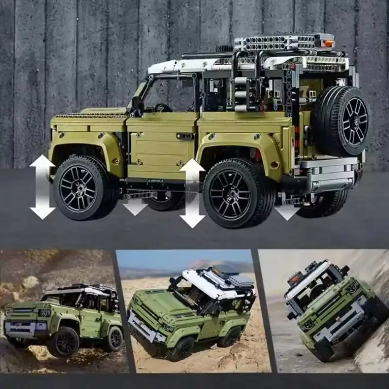 2573 pz MOC Tecnico Terra Fuoristrada Defender Auto Building Blocks 1:8 SUV Assemblare Mattoni Veicolo per I Ragazzi Regalo Per Adulti Complementi Arredo Casa