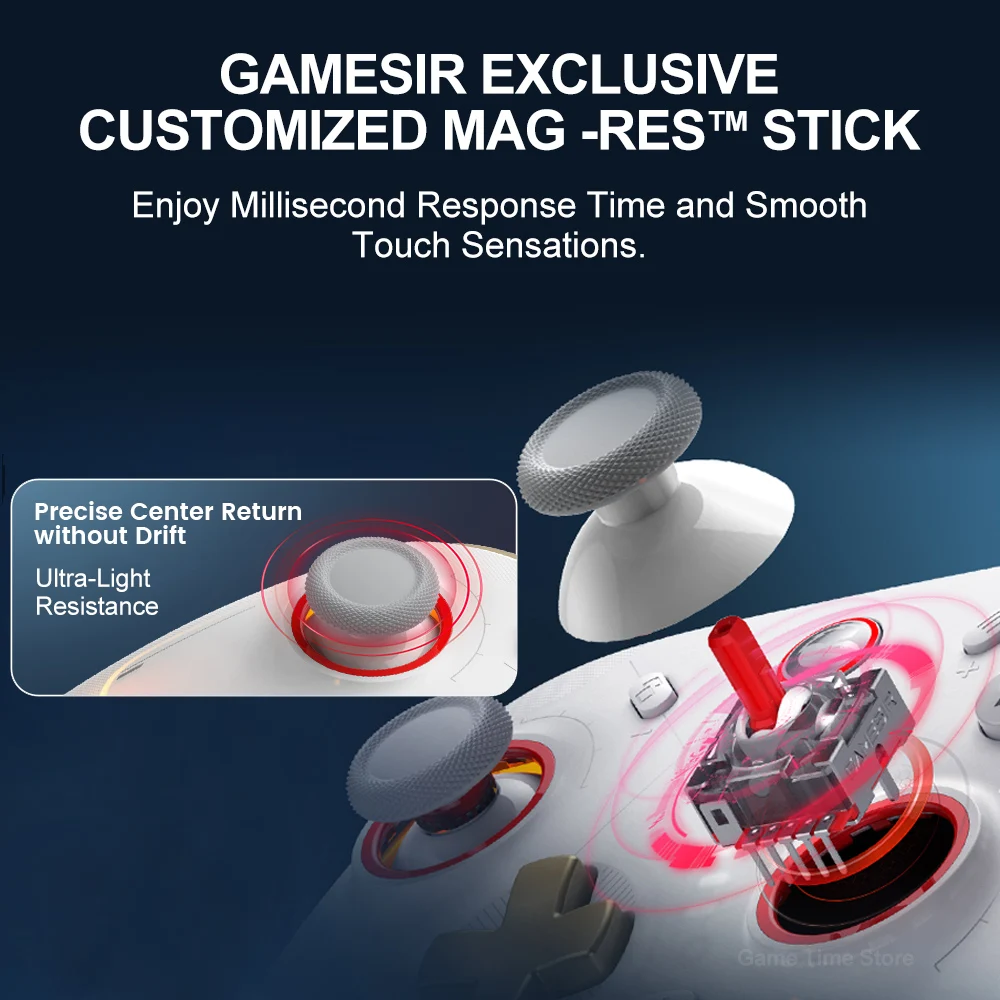 GameSir Cyclone 2 Wireless Pro Controller, Hall Effect Joysticks, Bluetooth Gamepad for Nintendo Switch, iPhone, Android & PC
