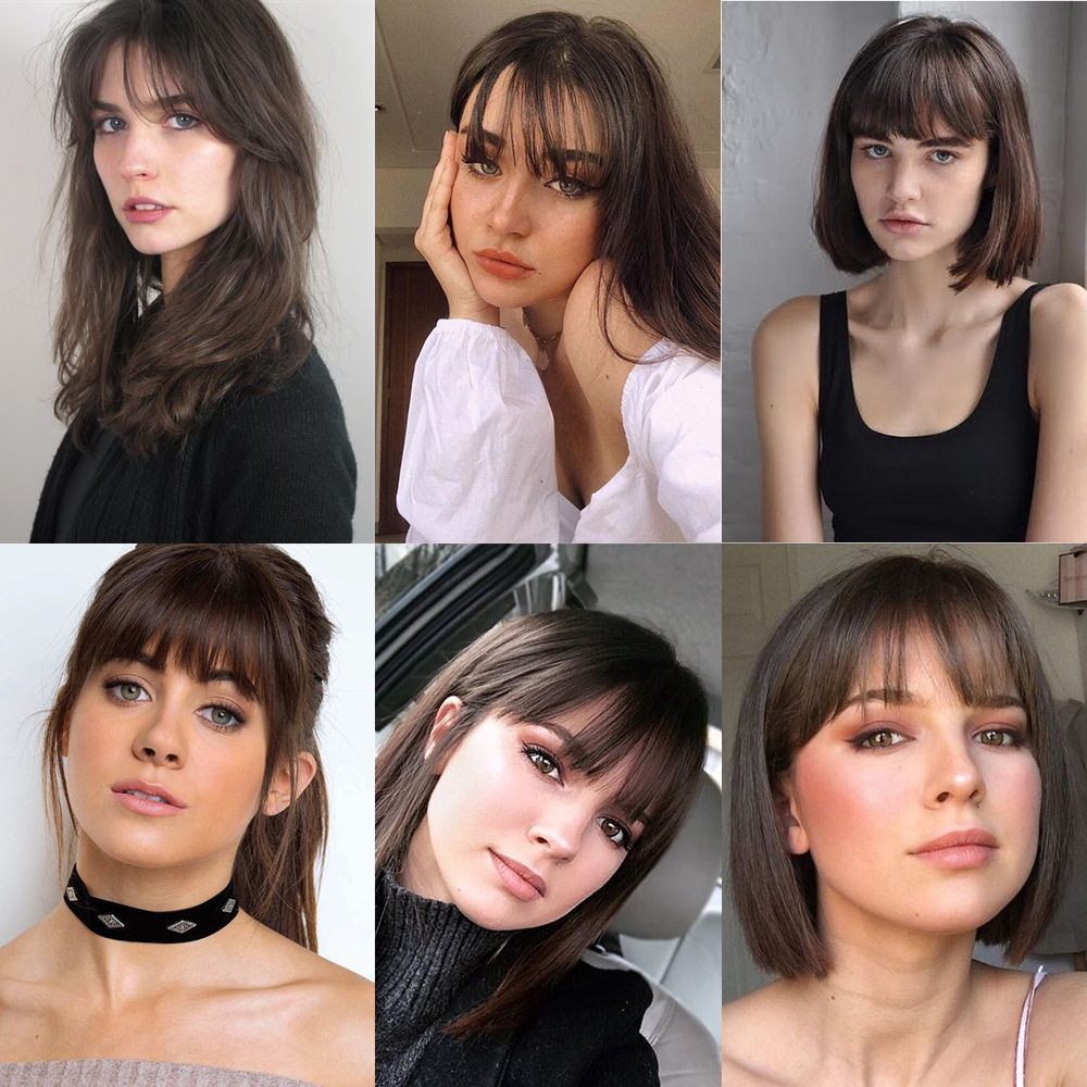 ราคาถูกปลอม Air Bangs สังเคราะห์ Soft Light Air ผม Bangs คลิปบนผม Extension ปลอมตรงผม Bangs Fringe