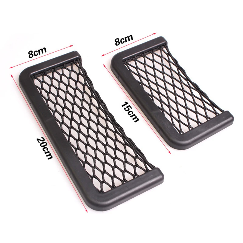 Selbstklebende Auto-Aufbewahrungstasche, Netze, Autositz-Organizer, Tür, Seitennetz, Tasche, Telefonhalter, 15–20 cm, elastische Aufbewahrungsnetze für Auto-Styling