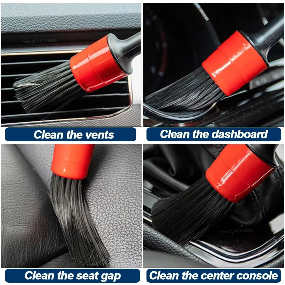 PWS New Car Cleaning Kit Scrubber Drill Detailing Brush Set Air Conditioner Vents Towel Polisher Car Auto Detailing Tools