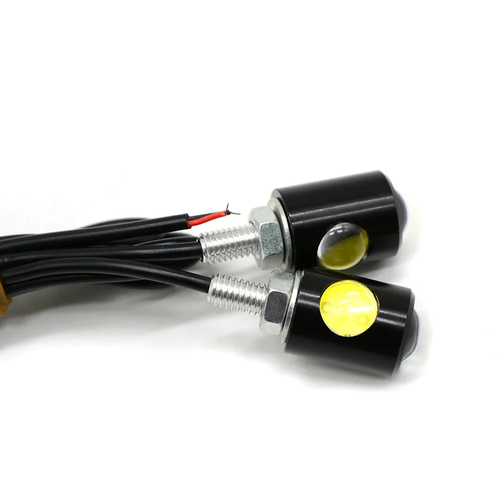 Universal Motorcycle LED Eagle Eye Shape Mini License Plate Light Turn Signal Turn Indicator Tail Rear Light Brake Fog Lamp Bulb