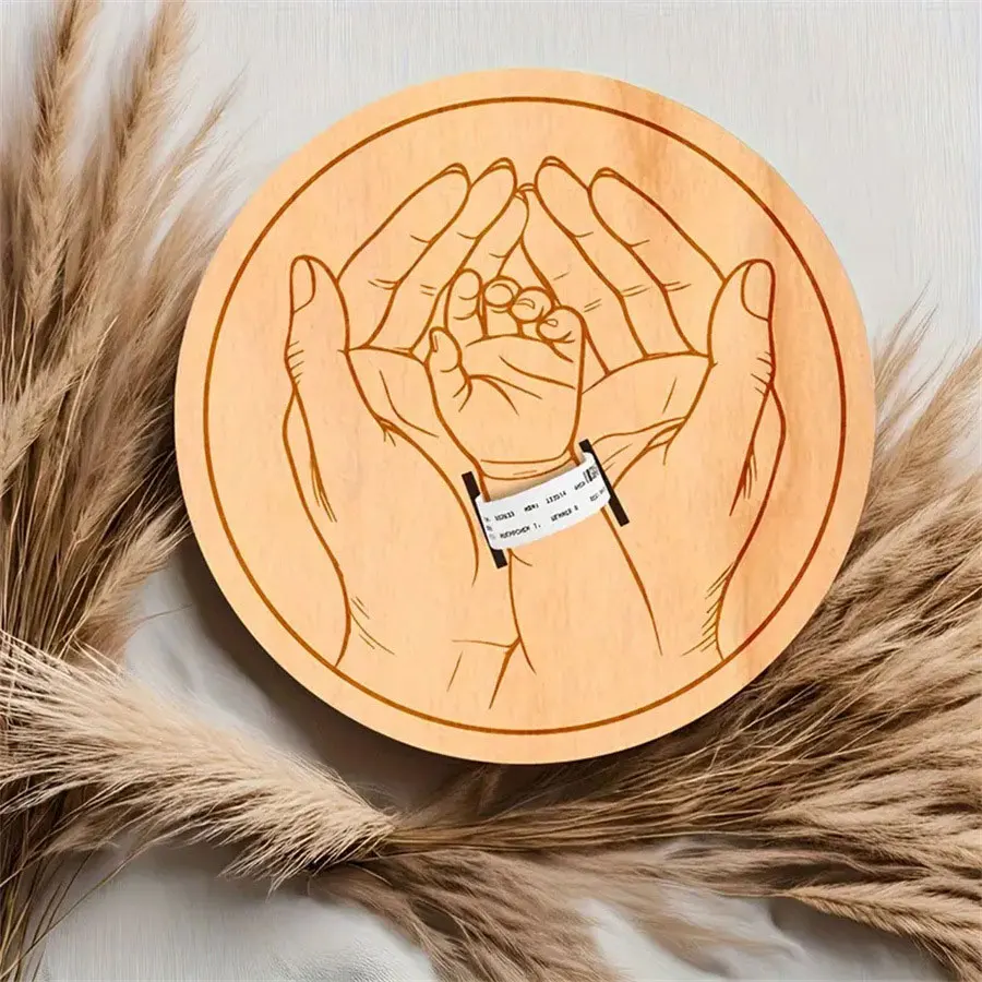 Baby Birth Wristband Wooden Commemorative Bracelet Display Bracelet Decoration Display Board Commemorative Card Baby Milestone