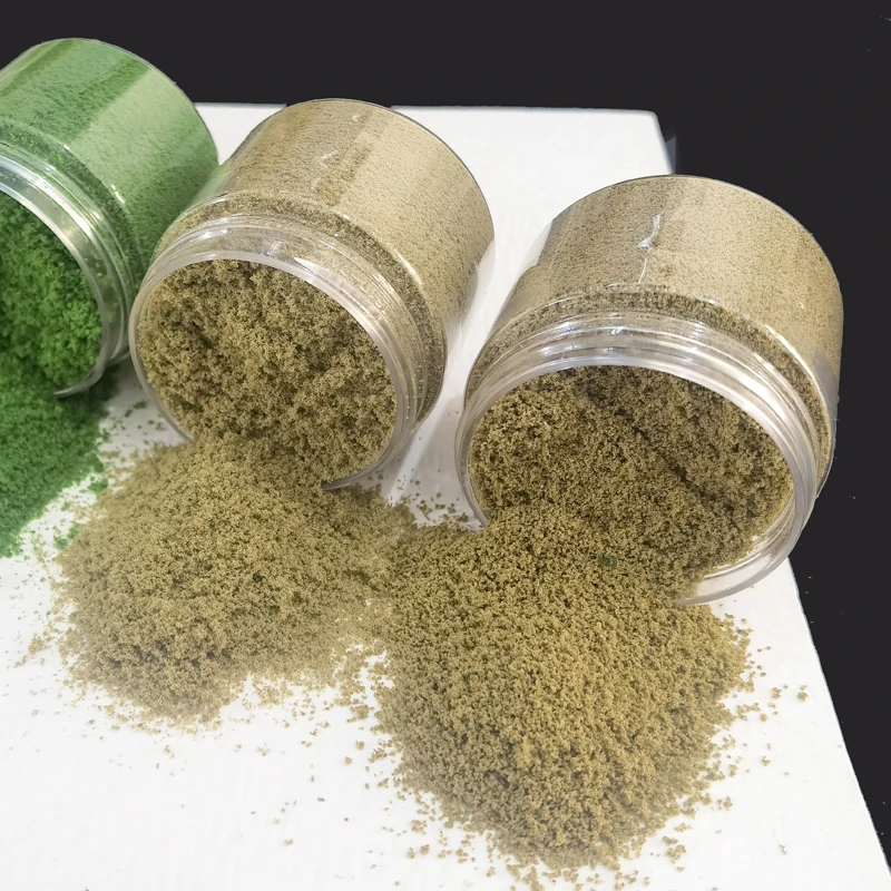 50ml-960ml embotellado 0,8-1mm polvo de árbol de simulación hierba falsa material de esponja para césped espuma molida miniatura tren edificio escena DIY