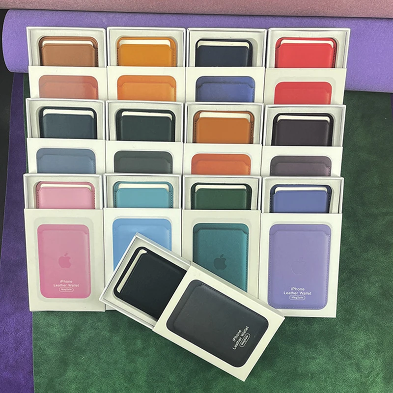 Funda magnética de cuero para Apple Magsafe, carcasa con tarjetero para iPhone 12, 13, 14, 15, 16 Pro Max, accesorios de marca
