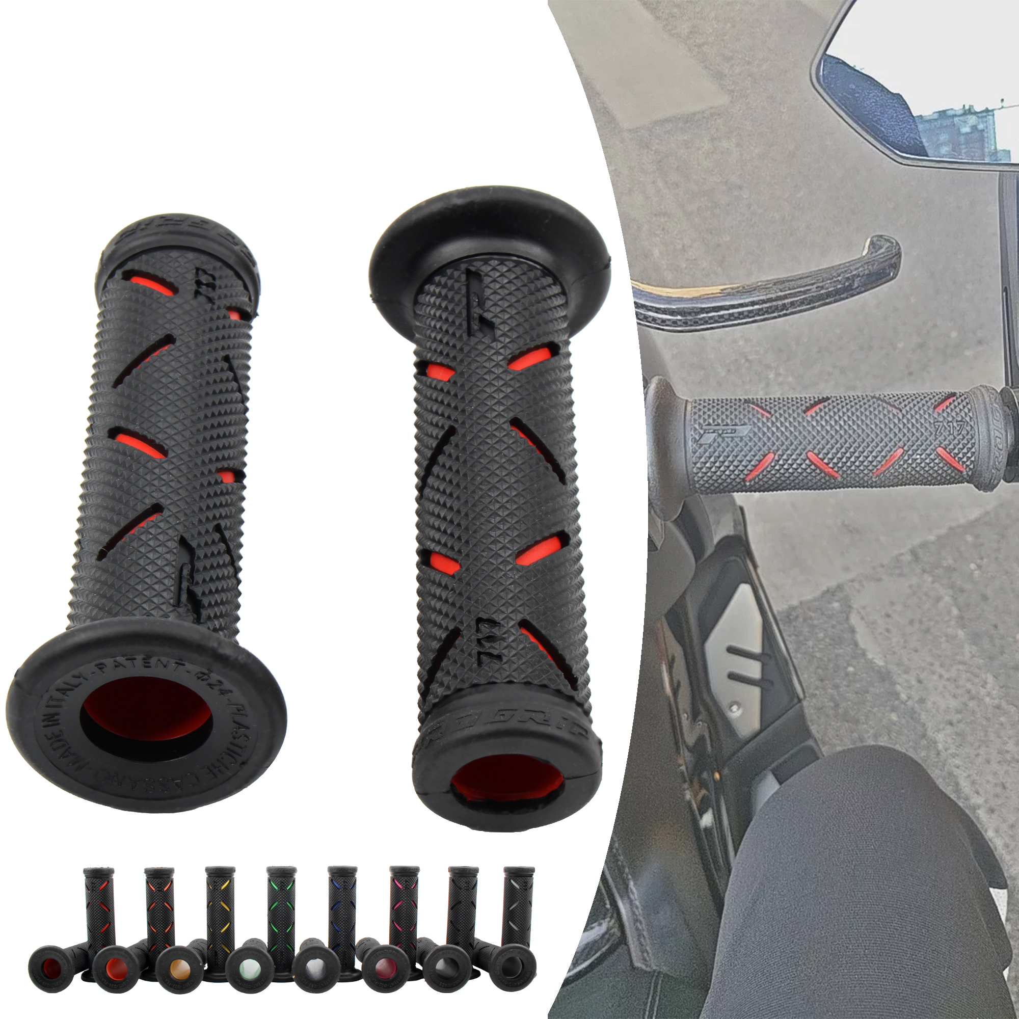 Profesjonalne uchwyty motocyklowe na kierownicę, antypoślizgowe, amortyzujące wstrząsy, do motocykli crossowych, terenowych, wyścigowych, akcesoria motocrossowe.