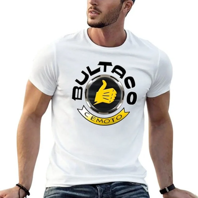 Camiseta clásica de verano para hombre, ropa de calle de alta calidad, camiseta con estampado de motocicletas Bultaco Cemoto, camiseta Unisex de moda con cuello redondo, color negro