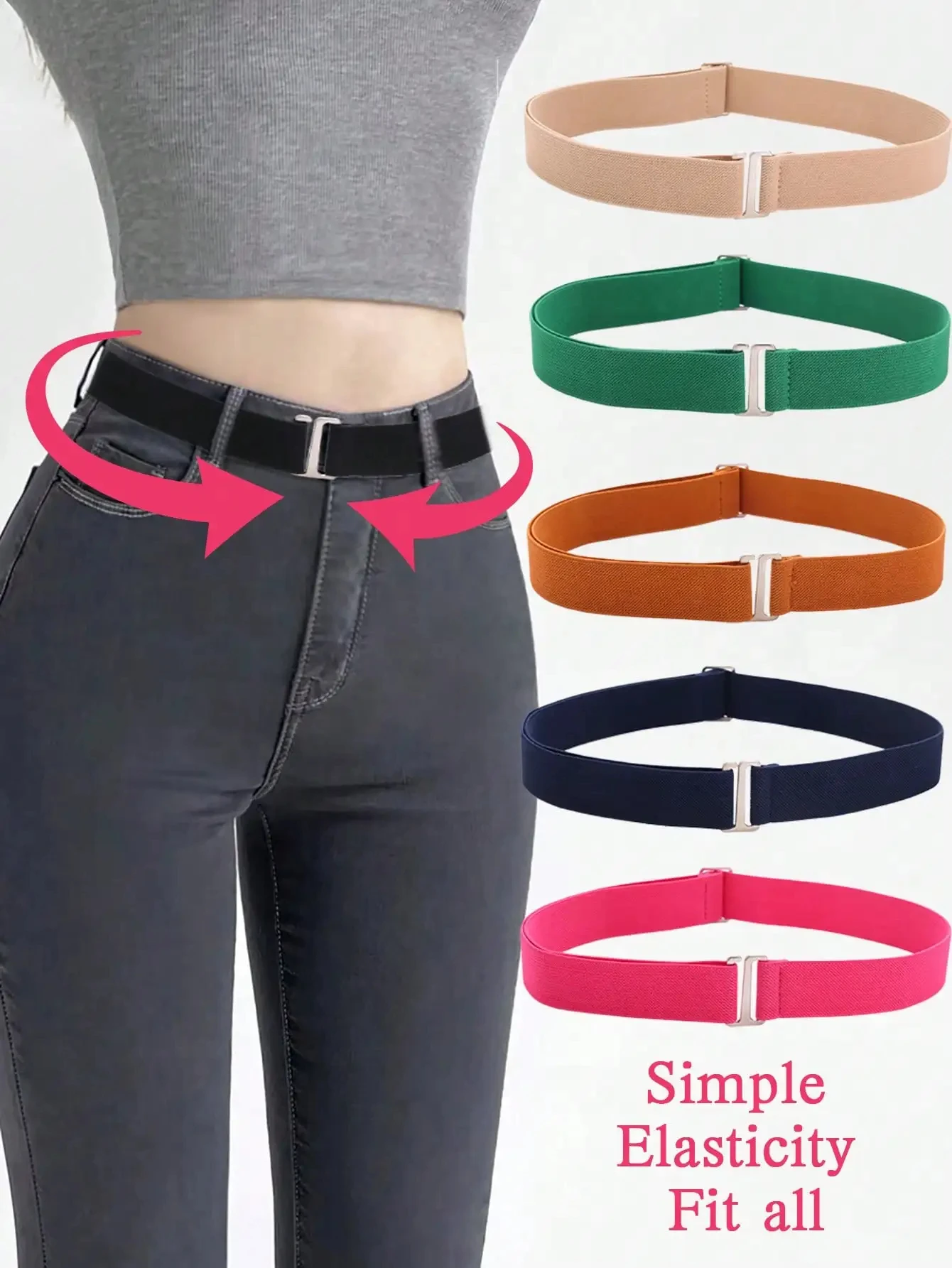 1pc elastische, comfortabele en verstelbare antislipbroekriem voor dames, past op de meeste maten
