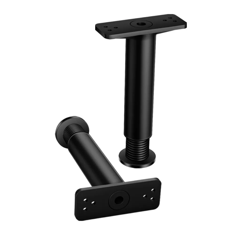 4 PCS with Wider Base Bed Frame Center Support Legs Height from 5.9" to 9.84" Reinforcement Kit Metal Feet Replacement Black