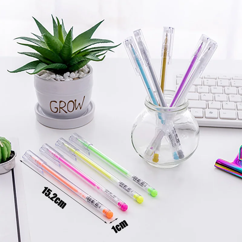 9/12 Kleur Grote Capaciteit Naald Markeerstift Fijne Punt 0.5Mm Gel Pen Tekening Diy Zwart Cardstock Tekening Markering Dagboek Krabbelen