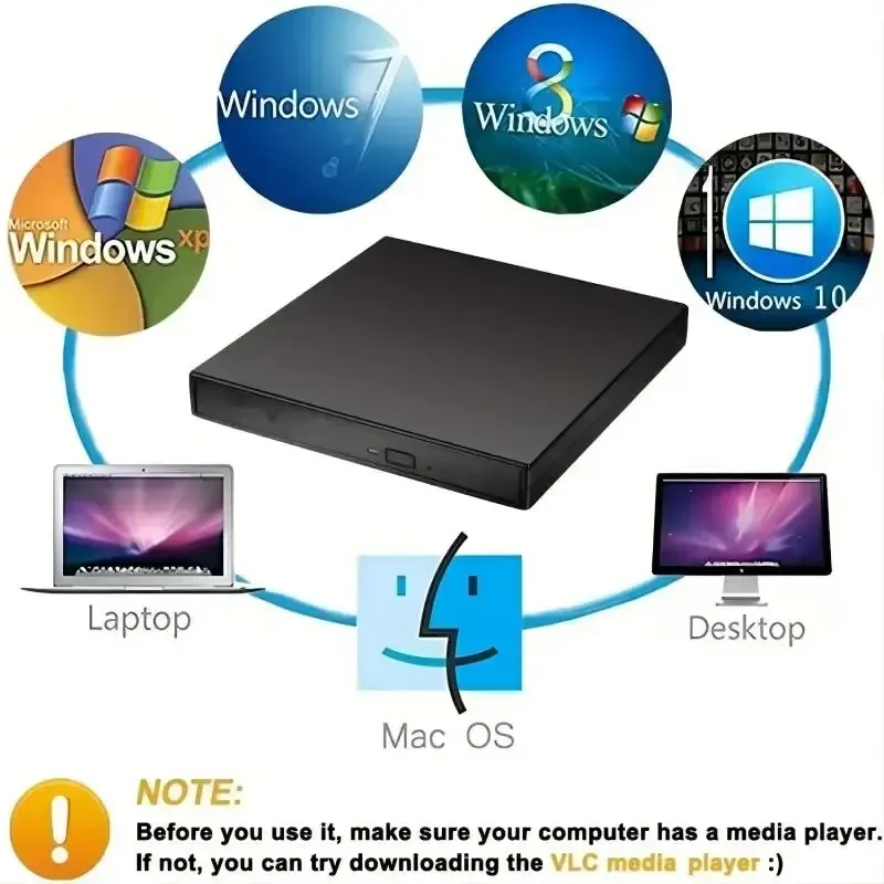 スリム保護外付けCDドライブ,CD-RWドライブ,DVD-ROMバーナー,ラップトッププレーヤー,デスクトップPC,USB 2.0