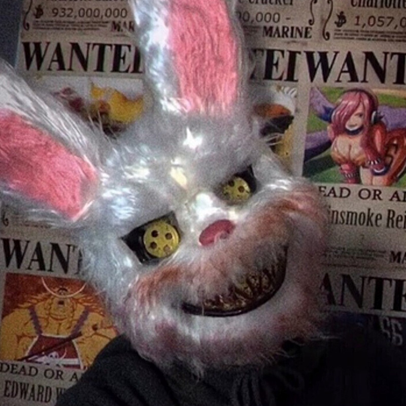 Maschera per il viso cosplay di Halloween Fancy Party Stage Make-up Spaventoso Orso Coniglio Copricapo per cartoni animati Costume di carnevale Prop Maschera per travestimento