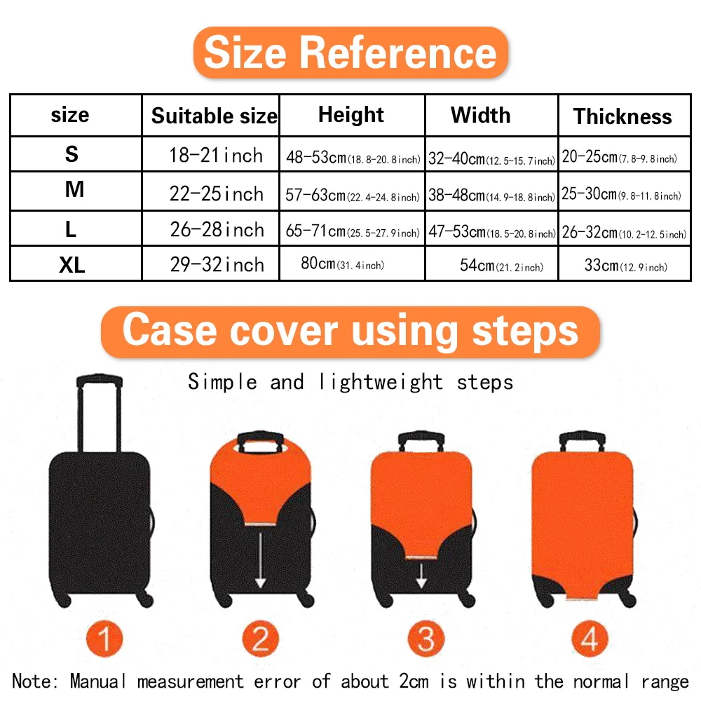 Fundas de equipaje Protector de 18-32 pulgadas equipaje de viaje maleta cubierta protectora fundas antipolvo elásticas estampado serie de letras de oro rosa