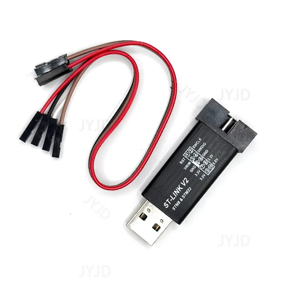 ST LINK Stlink ST-Link V2 미니 STM8 STM32 시뮬레이터 다운로드 프로그래머, 커버 포함, 듀폰 케이블 ST Link V2, 1 세트