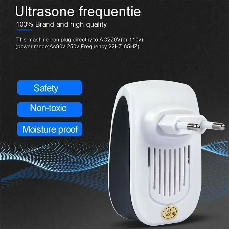 Siêu Âm Mosquitoe Đuổi ABS Máy Đuổi Côn Trùng Điện Tử Sát Thủ Điều Khiển Máy Đuổi Côn Trùng Chuột Muỗi Gián Repellers