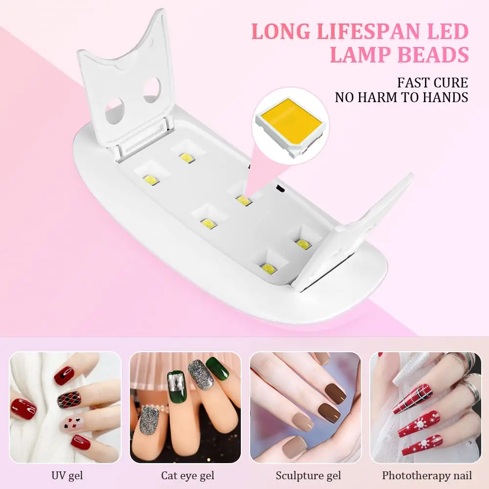 LULAA Mini Mouse Gel Nails Polish Drying Lamp USB Nail Phototherapy Machine Professional Manicure Tool Salon Equipment