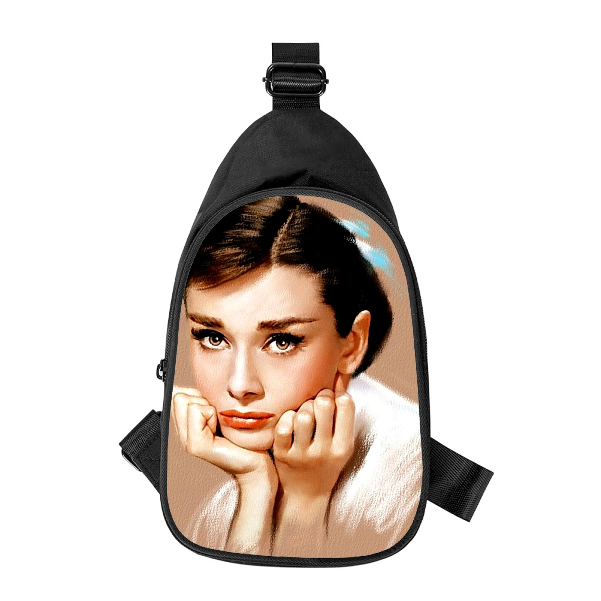 Audrey Hepburn 3D-Druck neue Männer Kreuz Brusttasche diagonal Frauen Umhängetasche Ehemann Schule Hüft tasche männliche Brust packung