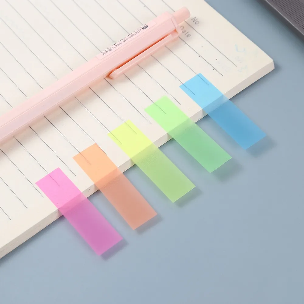 Box Transparent Fluorescent Index Tabs Pet Classification Flags Sticky Note for Page Marker Planner Stickers