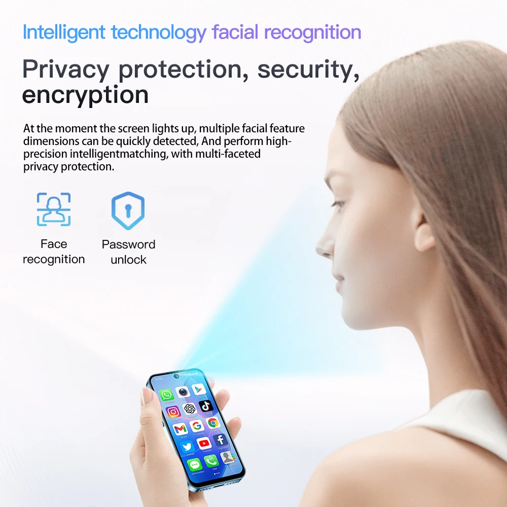 SOYES XS19 Mini Smartphone 3,88 pulgadas 2GB RAM 16GB ROM Android10.0 con reconocimiento Facial Dual SIM en espera red 3G teléfono pequeño