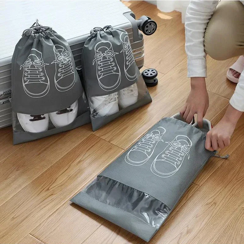 1 Chiếc Giày Túi Bảo Quản Tủ Quần Áo Người Tổ Chức Không Dệt Du Lịch Di Động Túi Chống Nước Bỏ Túi Quần Áo Phân Loại Móc Treo Túi Xách L kích Thước