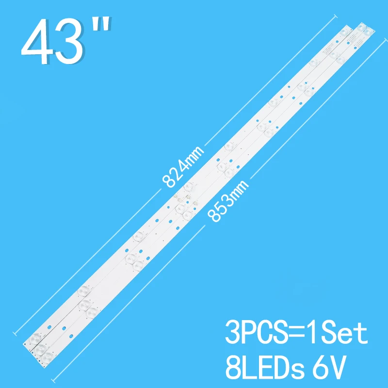 ใหม่3ชิ้น/ล็อตสำหรับ43 "โทรทัศน์จอแอลซีดี JS-D-JP4320-091EC E43F2000 MCPCB JS-D-JP4320-081EC MS-L1111-R 43L35 AKTV432 D-43SF6015BT