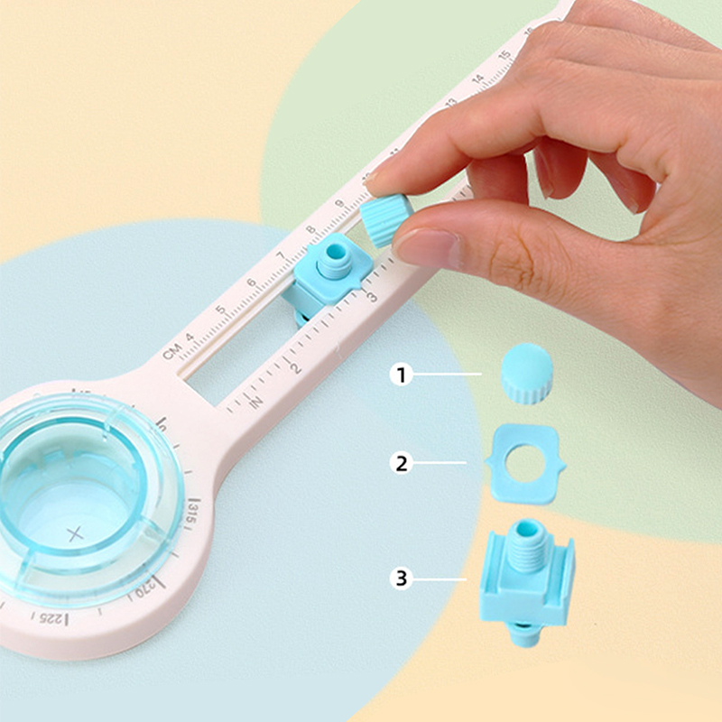 1pc 360 Degree Handmade Round Gauge Cutter, Manual Paper Rotary Cutting Tool,  Cutting Round Diameter 3.14 Inch - 12.59 Inch