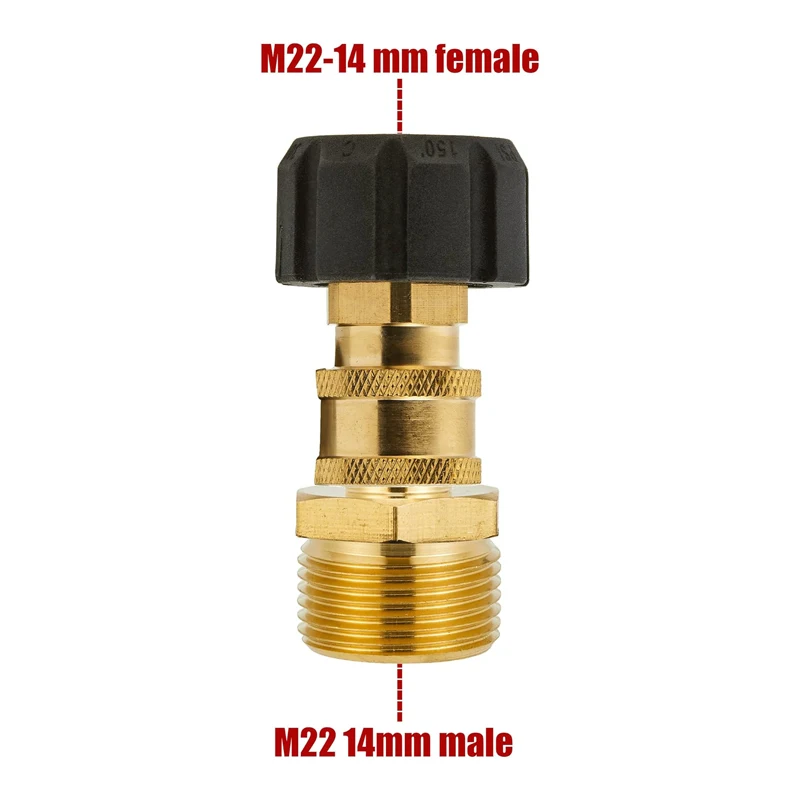 เครื่องซักผ้าความดัน Quick Connect Adapter ชุด M22 14 มม./15 มม.ถึง 1/4 Quick Release สําหรับท่อแรงดันสูงและน้ําปืนอุปกรณ์เสริม