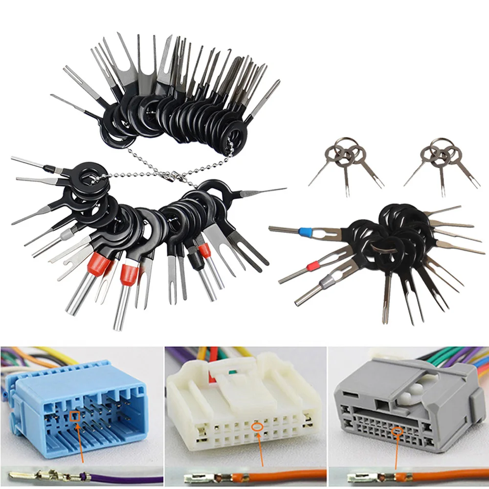 11/18/26Pcs Car Terminal Removal Repair Tools Electrical Wiring Crimp Connector Pin Extractor Kit Keys Automotive Plug Pullers