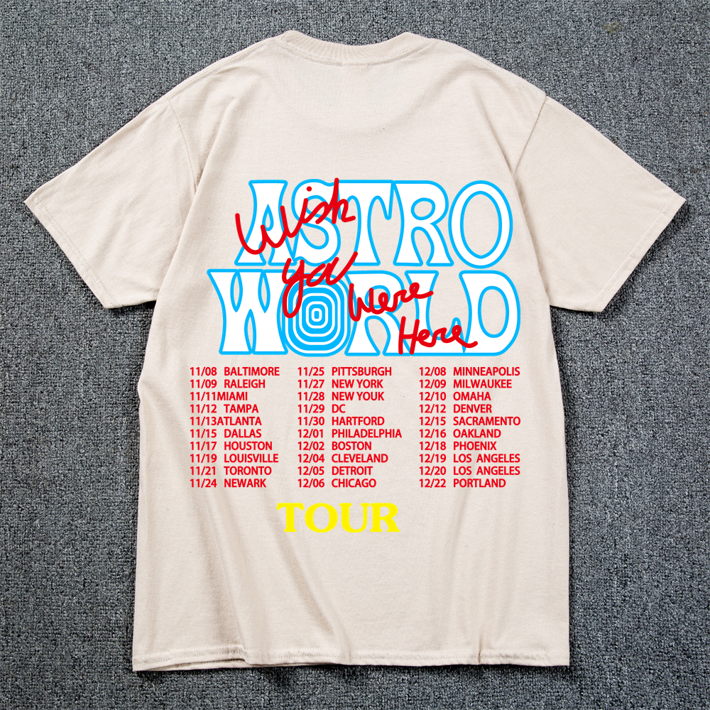 Nowa letnia koszulka hiphopowa Mężczyźni Kobiety Kaktus Jack Harajuku T-Shirty WISH YOU WERE HERE Letter Print Tee Tops