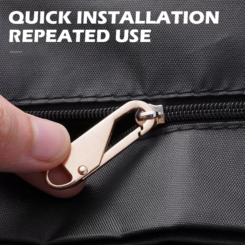 5Pcs Shiny Metallic Zipper Pull Repair Kit, Quick Install Spring Loaded Slider Replacement Tab for Bag Luggage Suitcase Universa