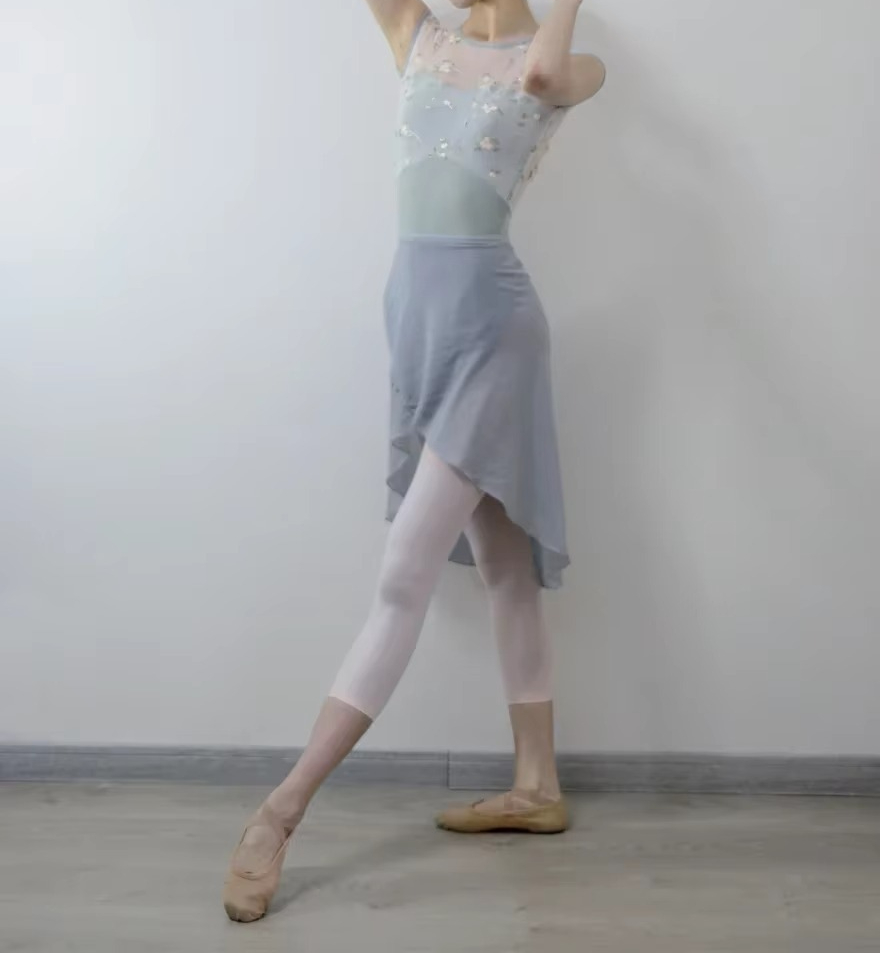 Gymnastik Ballett Wickelrock Mädchen Chiffonrock Ballett Übungsröcke Nationaltanzkleidung Lehrer Tanzkleid für Frauen