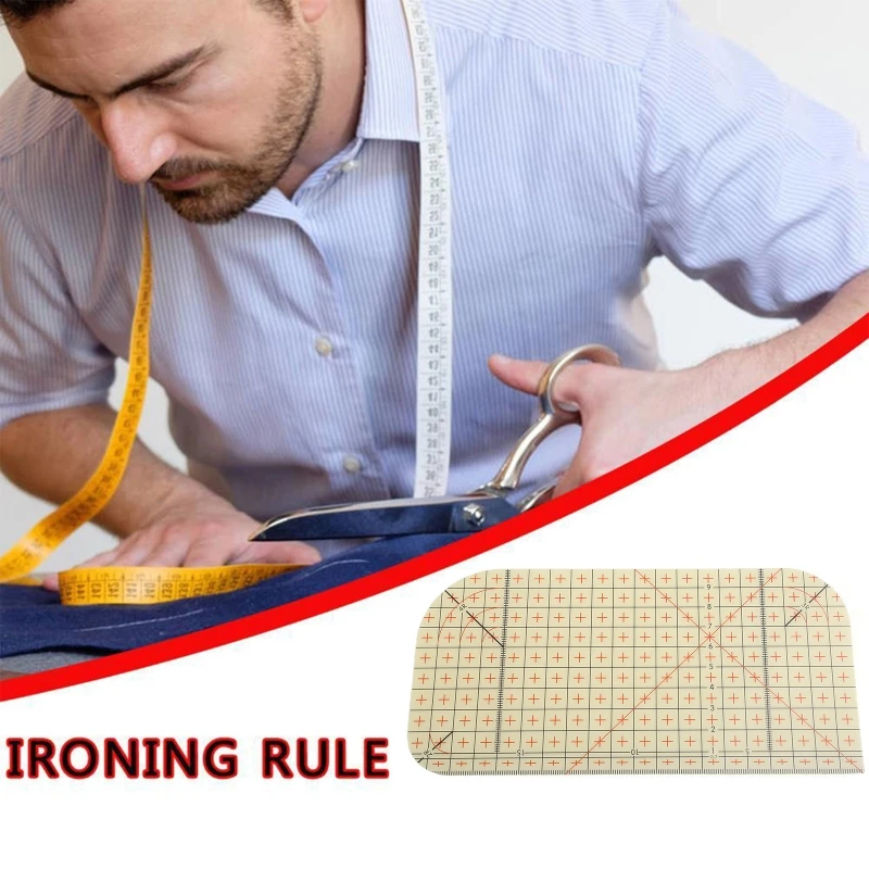 Professional Ironing Ruler Quilting Rulers Resin Patchwork Ruler High Accuracy for Precision Cutting Sewing 20cm Length