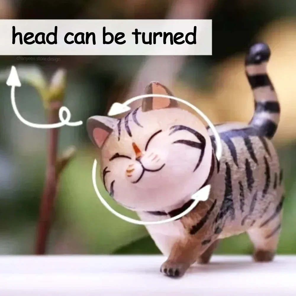 かわいいベルの猫の装飾品、カワイイ動物、妖精の庭、置物彫刻、オフィス、家の装飾、デスクトップ、誕生日プレゼント、9個