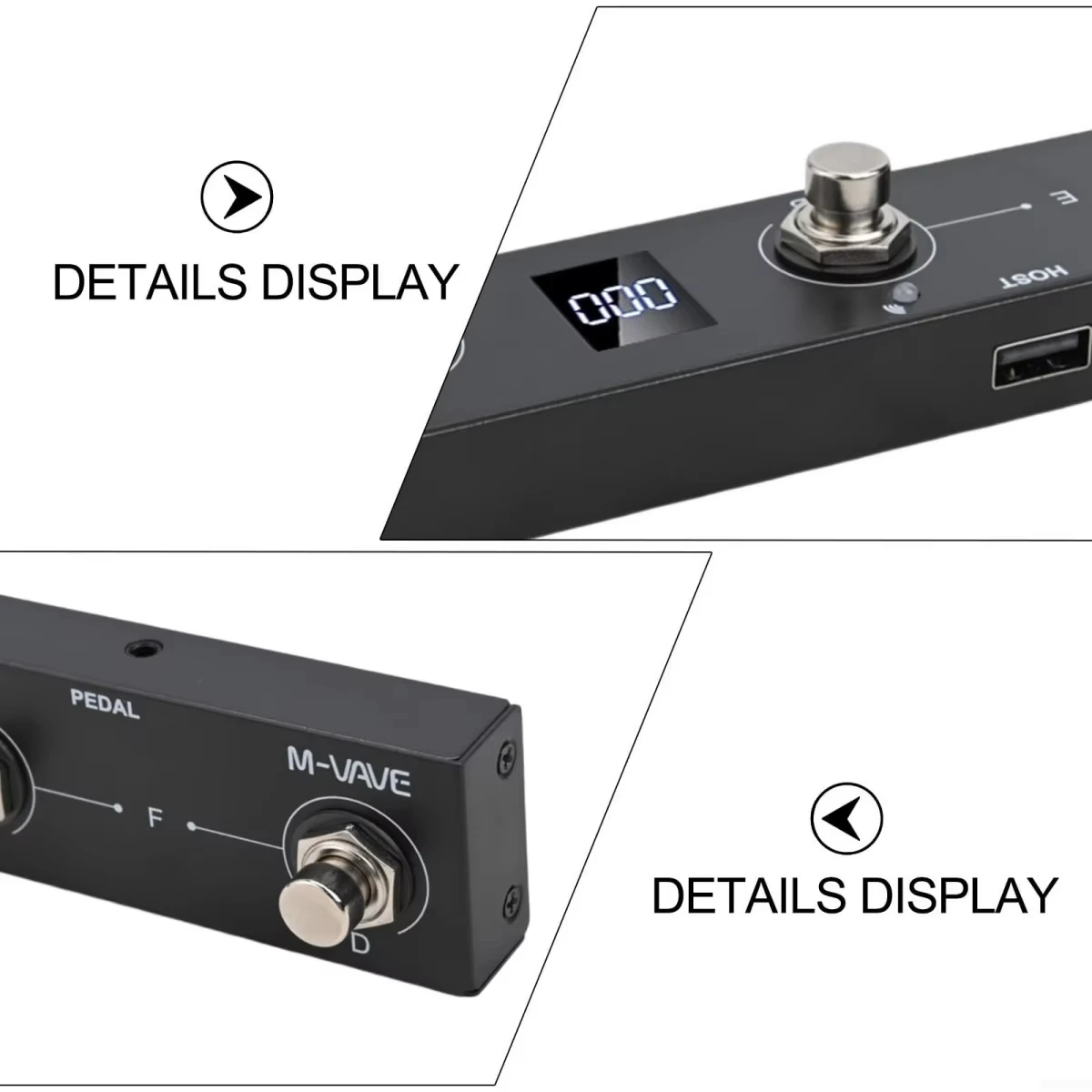M-VAVE CHOCOLATE PLUS MIDI Bluetooth controller,Pedal flipper multifunction,Intelligent APP Controls/Digital Display Screen