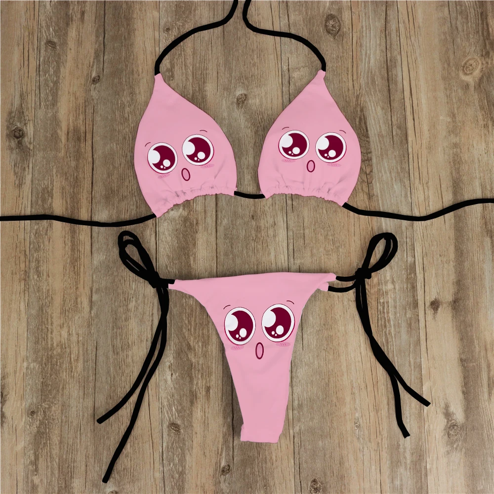 Maillot de bain deux pièces imprimé 3D personnalisé, bikini personnalisé bricolage, soutien-gorge push-up rembourré, string, maillot de bain, vêtements de plage