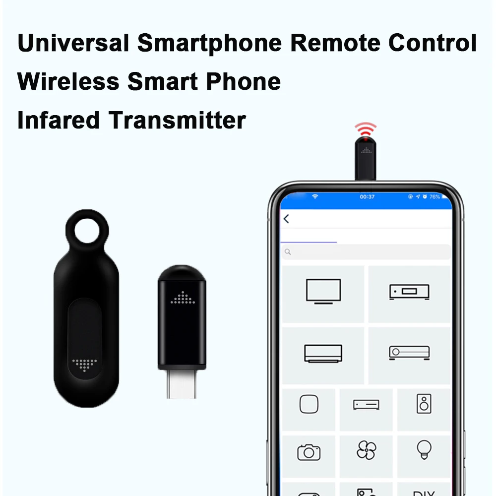 Control remoto de teléfono móvil TypeC para iPhone IR Blasters adaptador Universal IR infrarrojo control remoto inteligente para ventilador de aire acondicionado de TV
