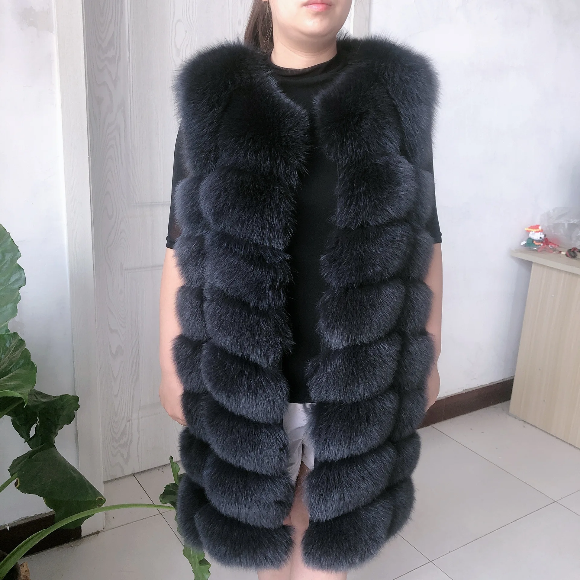 Tự Nhiên Cáo Lông Áo Vest Nữ Ấm Áo Nhiều Màu Tự Nhiên 100% Áo Khoác Lông Thú Cáo Lông Áo Thật Lông Áo Không Tay Thật cáo Áo Khoác Lông Thú