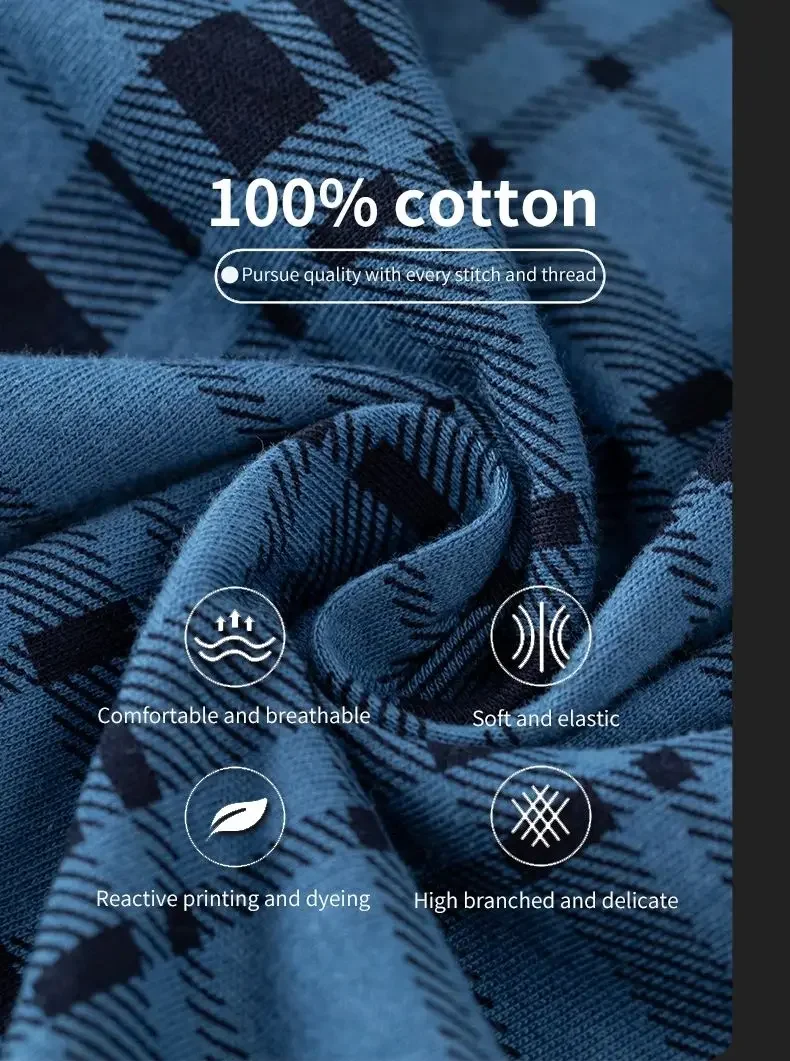 กางเกงบ็อกเซอร์ลายสก็อตผ้าฝ้าย 100% ไซส์ใหญ่สำหรับผู้ชาย เอวยางยืดกว้าง ทรงหลวม เอวสูง ระบายอากาศได้ดี เหมาะสำหรับใส่ในบ้านช่วงฤดูร้อน